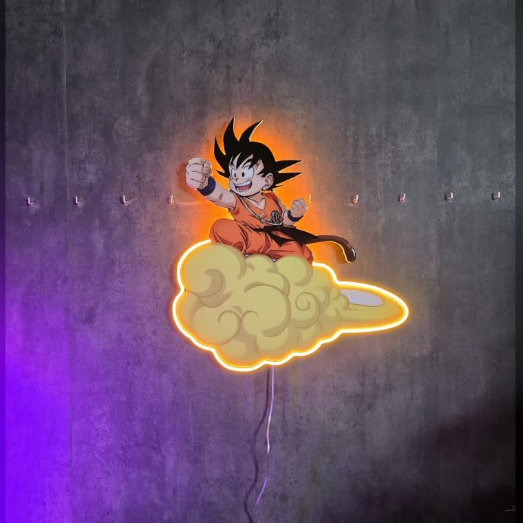 Cuadro de anime en resina epoxi y neón LED